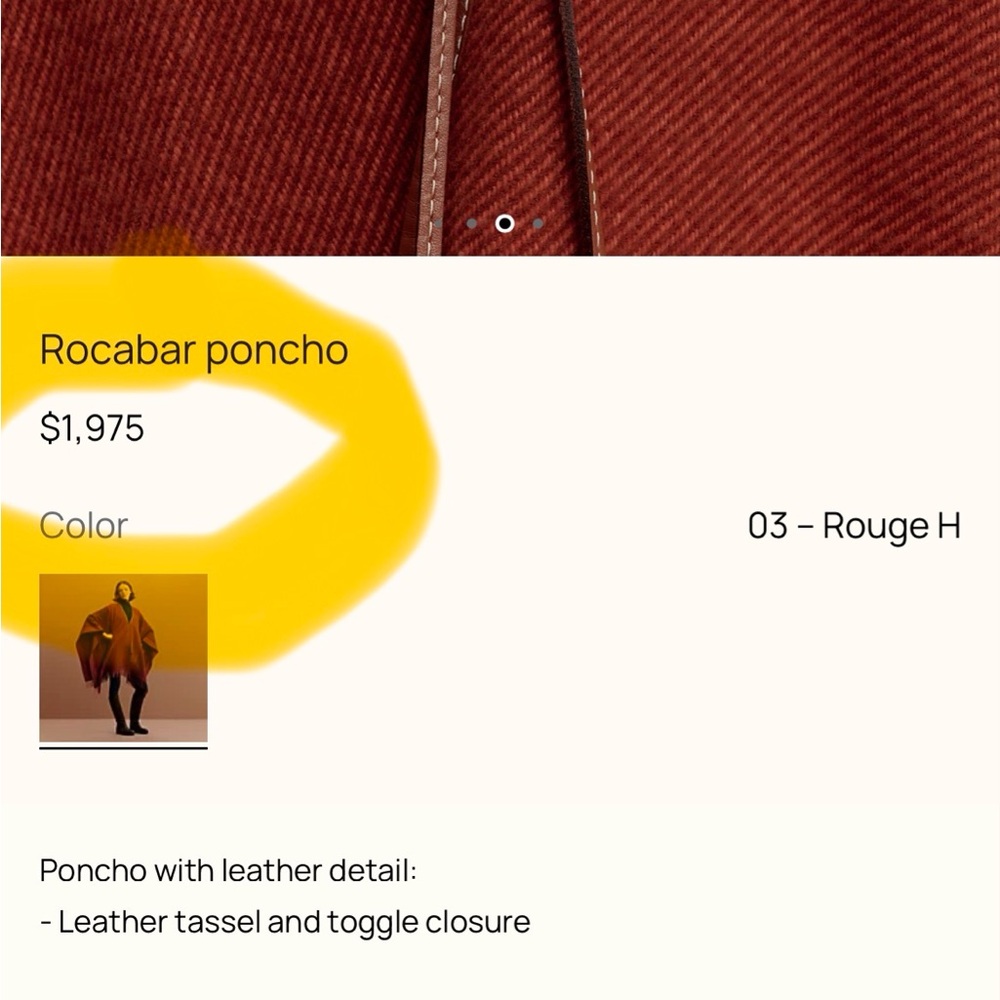 Authentic HERMES Rocabar Poncha - Picture 2 of 10